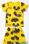 Canavar Araba Baskılı Kısa Kollu T-shirt Beli Lastikli Şort Alt Üst Takım 4-6-8-10-12 Yaş