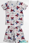 Spiderman Baskılı Kısa Kollu T-shirt Beli Lastikli Şort Alt Üst Takım 8-9-10-11-12 Yaş