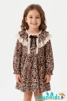 Leopar Desenli Dantel Yakalı Dıva Grıls Dress Elbise  2-3-4-5 Yaş -88