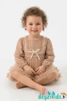 Dantelli Arkadan Düğmeli Alttan Çıtçıtlı Alwın BABY ROMPER Elbise 6-9-12-18 Aylık 57