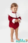 Yaka Detaylı Fiyonklu Alttan Çıtçıtlı Kadife Brıella BABY Romper Dress Elbise 3-6/6-9/9-12/9-12 Aylık 97