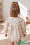 Fiyonklu Yaka Dantelli Detaylı Alttan Çıtçıtlı Astarlı Gale BABY romper Elbise 3-6/6-9/9-12/12-18 Aylık 94