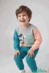 Lıvıng My Best Lıfe  Mıckey Mouse Baskılı Kolları Renkli  2 İp Alt Üst Mevsimlik Uzun Kollu Takım 24 Aylık 2-3-4-5-6- Yaş