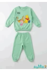 Winnie the Pooh Ayı ve Kaplan Baskılı Renkli 2 İp Uzun Kollu Mevsimlik Alt Üst Takım  24 Aylık 2-3-4-5-6- Yaş