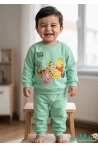 Winnie the Pooh Ayı ve Kaplan Baskılı Renkli 2 İp Uzun Kollu Mevsimlik Alt Üst Takım  24 Aylık 2-3-4-5-6- Yaş
