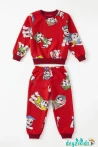 İtfaiyeci Köpek Resim Baskılı Çizgi Karakter Pijama Takımı 1-2-3-4-5 Yaş