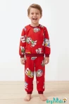İtfaiyeci Köpek Resim Baskılı Çizgi Karakter Pijama Takımı 1-2-3-4-5 Yaş