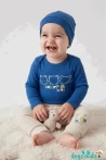 Colorful Ayıcık Baskılı Çıtçıtlı Badili Şapkalı Alt Üst Takım 3'lü 9-12-18 Aylık