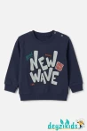New Wave Baskılı ve Baskılı Yelekli Alt Üst 3'lü Takımı 9-18-24 Aylık 3-4-5 Yaş
