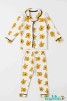 Winne Pooh Ayıcıklı Önden Düğmeli Bebek ve Çocuk Pijama Takımı 9-12-18-24-36 Aylık 2-3-4-5-6 Yaş