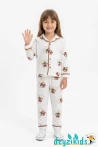 Sincap Baskılı Önden Düğmeli Bebek ve Çocuk Pijama Takımı 9-12-18-24-36 Aylık 2-3-4-5-6 Yaş