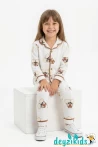Sincap Baskılı Önden Düğmeli Bebek ve Çocuk Pijama Takımı 9-12-18-24-36 Aylık 2-3-4-5-6 Yaş