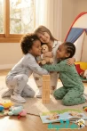 Sincap Baskılı Önden Düğmeli Bebek ve Çocuk Pijama Takımı 9-12-18-24-36 Aylık 2-3-4-5-6 Yaş
