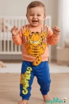 Garfield Baskılı 2 İp Alt Üst Takım 6-9-12-18-24 Aylık - 1-2- Yaş