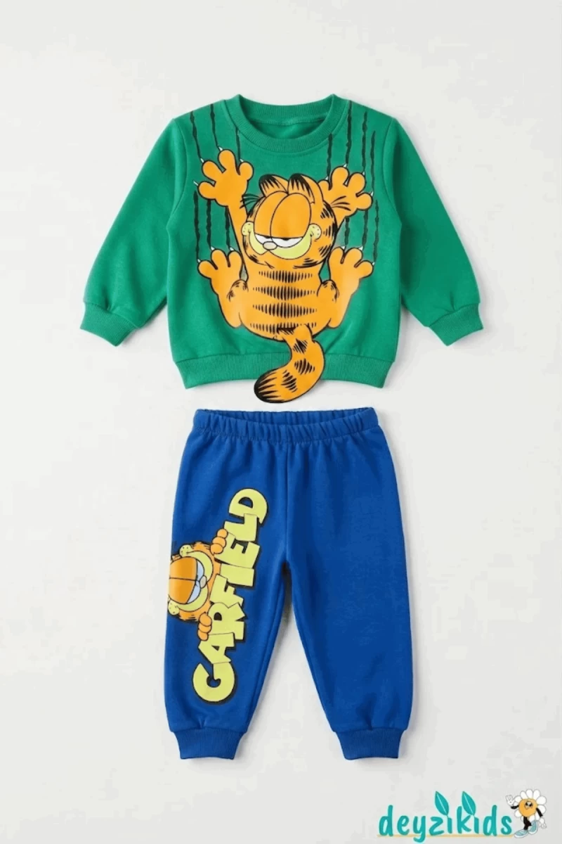 Garfield Baskılı 2 İp Alt Üst Takım 6-9-12-18-24 Aylık - 1-2- Yaş