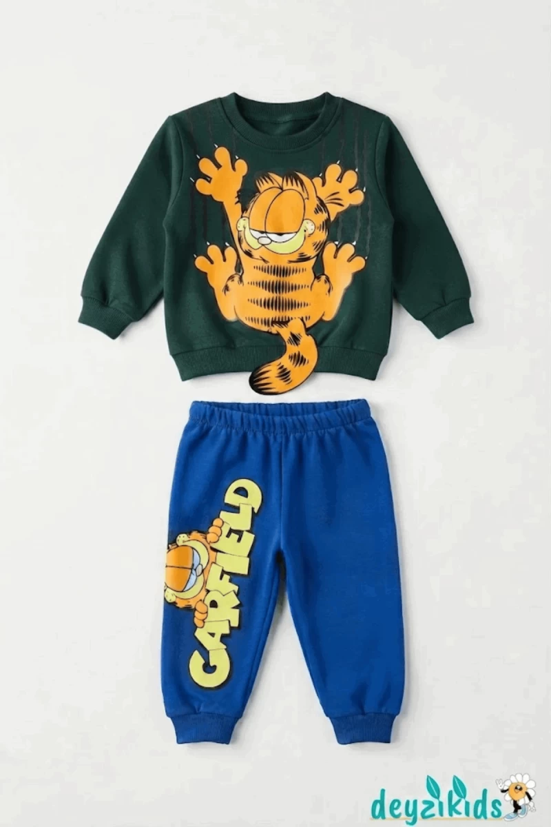 Garfield Baskılı 2 İp Alt Üst Takım 6-9-12-18-24 Aylık - 1-2- Yaş
