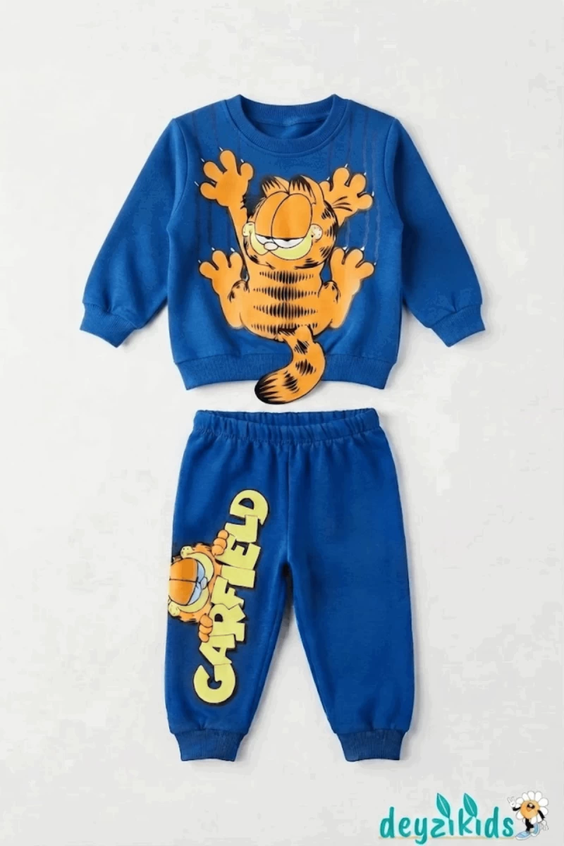 Garfield Baskılı 2 İp Alt Üst Takım 6-9-12-18-24 Aylık - 1-2- Yaş